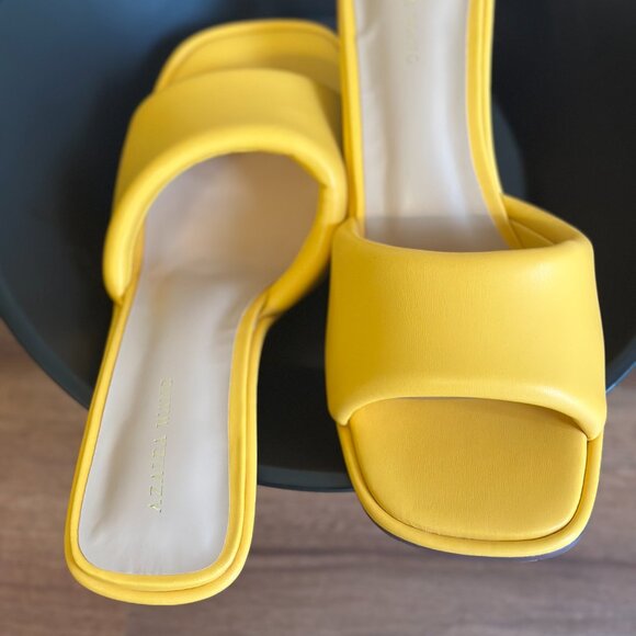Yellow High-Heeled Sandals - 8.5 NWOT - Picture 6 of 9
